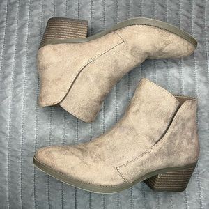 Taupe Suede Ankle Booties